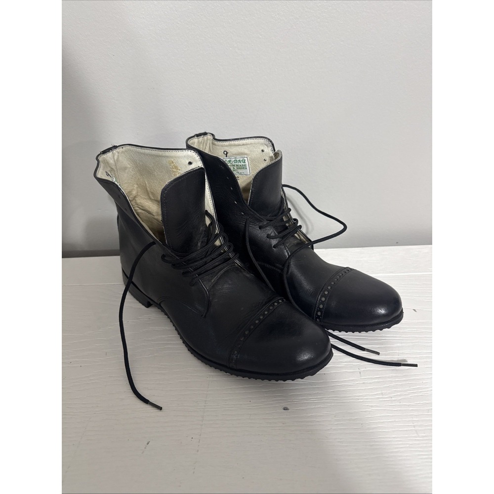 Der Dau Paddock Boots Black Unisex US 9 Leather Equestrian Riding Ankle Boots